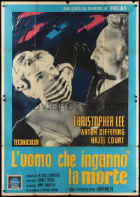 2b0553 MAN WHO COULD CHEAT DEATH Italian 2p 1960 Hammer horror, different c/u of Lawrence & Court!