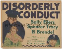 2b1244 DISORDERLY CONDUCT TC 1931 pretty Sally Eilers, Spencer Tracy, cop El Brendel, ultra rare!