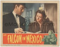 2b1296 FALCON IN MEXICO LC 1944 Tom Conway in tuxedo showing paper to beautiful Martha Vickers!