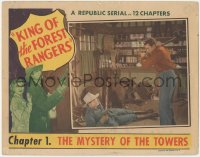 2b1311 KING OF THE FOREST RANGERS chapter 1 LC 1946 Larry Thompson defends himself from man with axe!