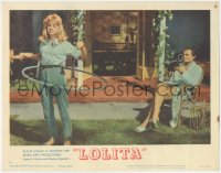 2b1318 LOLITA LC #7 1962 Stanley Kubrick, James Mason watches Sue Lyon playing with hula hoop!