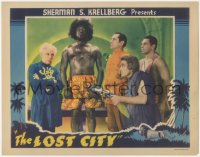 2b1321 LOST CITY feature version LC 1935 four men surround giant native man, rare & full-color!