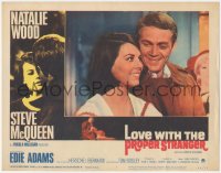 2b1322 LOVE WITH THE PROPER STRANGER LC #1 1964 smiling close up of Natalie Wood & Steve McQueen!