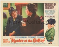 2b1332 MURDER AT THE GALLOP LC #1 1963 c/u of detective Margaret Rutherford questioning a woman!