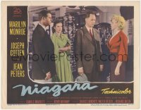 2b1335 NIAGARA LC #7 1953 sexy Marilyn Monroe learns the shocking news, but Jean Peters suspects!