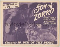 2b1268 SON OF ZORRO chapter 10 TC 1947 Republic serial, masked hero George Turner, Den of the Beast!