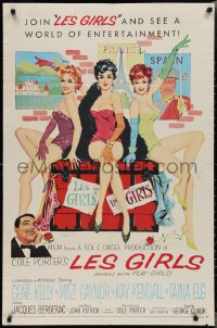 2b1109 LES GIRLS 1sh 1957 Fernie art of Gene Kelly + sexy Mitzi Gaynor, Kay Kendall & Taina Elg!