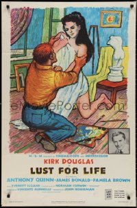 2b1117 LUST FOR LIFE 1sh 1956 wonderful artwork of Kirk Douglas as artist Vincent Van Gogh!