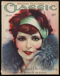 2b0762 MOTION PICTURE CLASSIC magazine July 1927 wonderful cover art of Clara Bow by Don Reed!