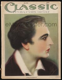 2b0763 MOTION PICTURE CLASSIC magazine June 1924 Ehler Dahl cover art of John Barrymore's profile!