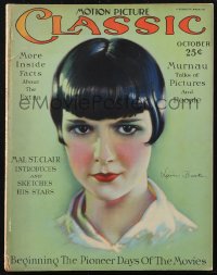 2b0764 MOTION PICTURE CLASSIC magazine October 1926 great cover art of Louise Brooks by Don Reed!