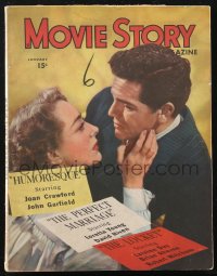 2b0768 MOVIE STORY magazine Jan 1947 Joan Crawford & John Garfield in Humoresque, Hirschfeld art!