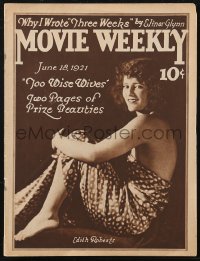 2b0749 MOVIE WEEKLY magazine June 18, 1921 Two Pages of Prize Beauties, Marion Davies