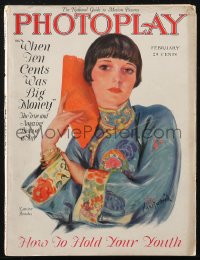 2b0772 PHOTOPLAY magazine February 1927 wonderful colorful art of Louise Brooks by Carl Van Buskirk!