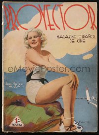 2b0757 PROYECTOR Spanish magazine November 15, 1936 sexy Jean Harlow cover + cool fold-outs!