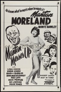 2b1123 MANTAN MESSES UP 1sh R1950s Moreland, Monte Hawley, Lena Horne, Toddy Pictures!