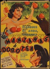 2b0684 LAS MANZANAS DE DOROTEA Mexican poster 1957 Maria Elena Marques, sexy Dorotea's Apples!