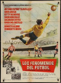 2b0685 LOS FENOMENOS DEL FUTBOL Mexican poster 1964 Antonio Espino Clavillazo, soccer football art!