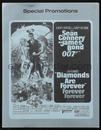 2b0607 DIAMONDS ARE FOREVER promotion guide 1971 promotions & stunts to advertise the movie, rare!