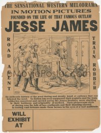 2b0585 JESSE JAMES 9x12 broadside 1910s sensational western of the famous outlaw, ultra rare!