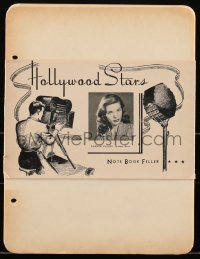 2b0596 LAUREN BACALL Hollywood Stars notebook paper 1950s great image of the Warner Bros. star!