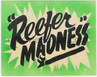 2b1500 REEFER MADNESS 8x10 handmade poster R1972 the title over a burning marijuana joint!