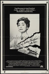 2b1125 MOMMIE DEAREST 1sh 1981 great portrait of Faye Dunaway as legendary actress Joan Crawford!