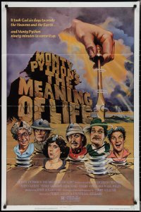 2b1129 MONTY PYTHON'S THE MEANING OF LIFE 1sh 1983 Garland artwork of the screwy Monty Python cast!