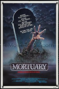 2b1132 MORTUARY 1sh 1983 Satanic cult, cool artwork of hand reaching up from grave!