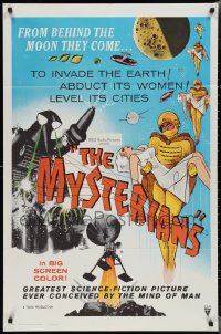 2b1134 MYSTERIANS 1sh 1959 they're abducting Earth's women & leveling its cities, RKO printing!