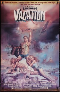 2b1135 NATIONAL LAMPOON'S VACATION studio style 1sh 1983 Chevy Chase and cast by Boris Vallejo!