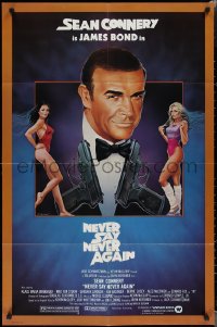 2b1138 NEVER SAY NEVER AGAIN 1sh 1983 art of Sean Connery as James Bond 007 by Obrero!