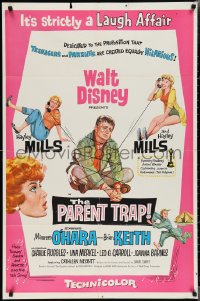 2b1146 PARENT TRAP 1sh 1961 Walt Disney, Keith, Hayley Mills as separated identical twin teens!