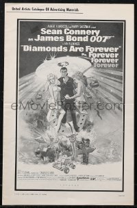 2b0097 DIAMONDS ARE FOREVER pressbook 1971 McGinnis art of Sean Connery as James Bond 007!