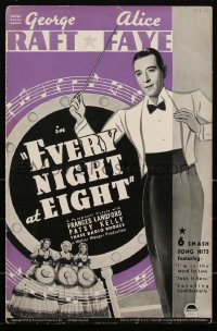 2b0102 EVERY NIGHT AT EIGHT pressbook 1935 George Raft, Alice Faye, Frances Langford, Kelly, rare!