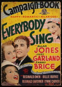 2b0103 EVERYBODY SING pressbook 1938 Judy Garland, Allan Jones, Fanny Brice, musical, ultra rare!