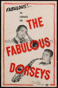 2b0104 FABULOUS DORSEYS pressbook 1946 Tommy & Jimmy with trombone & sax, Janet Blair, ultra rare!