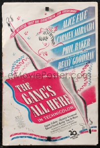 2b0108 GANG'S ALL HERE pressbook 1943 Alice Faye, Carmen Miranda, Goodman, Busby Berkeley, rare!