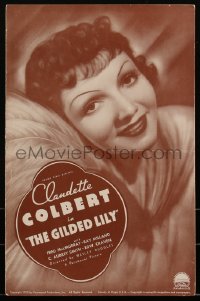 2b0110 GILDED LILY pressbook 1935 Claudette Colbert, Fred MacMurray, Ray Milland, ultra rare!