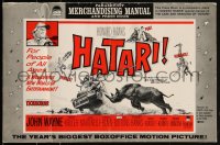 2b0119 HATARI pressbook 1962 John Wayne, Elsa Martinelli, Hardy Kruger, Howard Hawks, Africa!