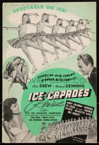 2b0125 ICE CAPADES REVUE pressbook 1942 Ellen Drew, Denning, Colonna, ice-skater Vera Hruba, rare!