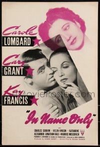 2b0126 IN NAME ONLY pressbook 1939 Cary Grant between beautiful Kay Francis & Carole Lombard, rare!