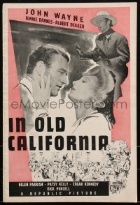 2b0127 IN OLD CALIFORNIA pressbook 1942 pharmacist John Wayne & pretty Binnie Barnes, ultra rare!