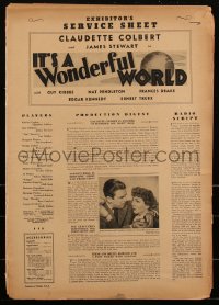 2b0129 IT'S A WONDERFUL WORLD pressbook 1939 James Stewart, Claudette Colbert, ultra rare!