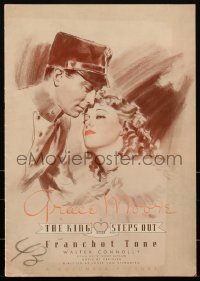 2b0132 KING STEPS OUT pressbook 1936 great art of pretty Grace Moore & Franchot Tone, very rare!