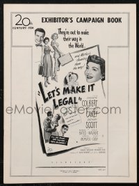 2b0137 LET'S MAKE IT LEGAL pressbook 1951 Claudette Colbert & early sexy Marilyn Monroe 5th billed!