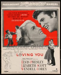 2b0146 LOVING YOU pressbook 1957 Elvis Presley, Lizabeth Scott, Wendell Corey & Dolores Hart, rare!