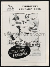 2b0154 MONKEY BUSINESS pressbook 1952 Cary Grant, Ginger Rogers, sexy Marilyn Monroe, Charles Coburn