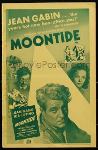 2b0156 MOONTIDE pressbook 1942 Ida Lupino, Jean Gabin, Rains, Fritz Lang film noir, very rare!