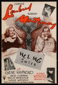 2b0158 MR. & MRS. SMITH pressbook 1941 Hitchcock, Carole Lombard & Robert Montgomery, very rare!